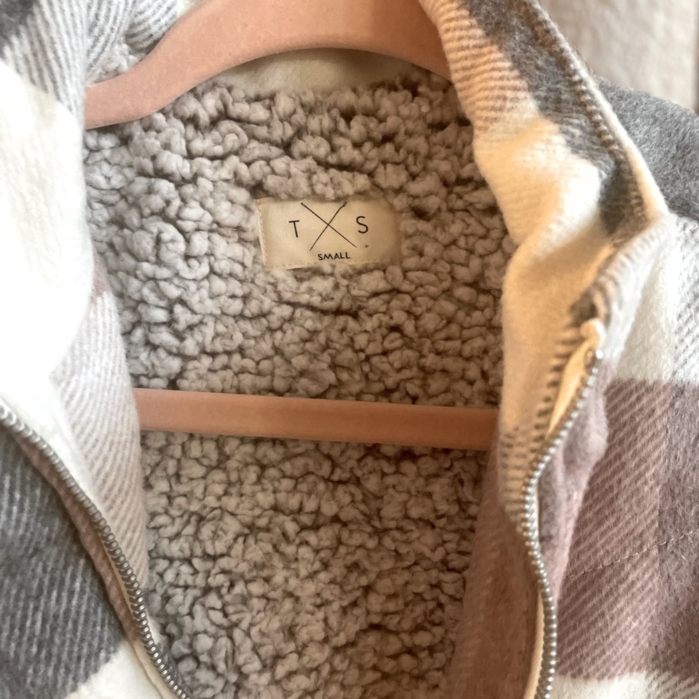 Thread and Supply Pink and Grey Plaid Vest